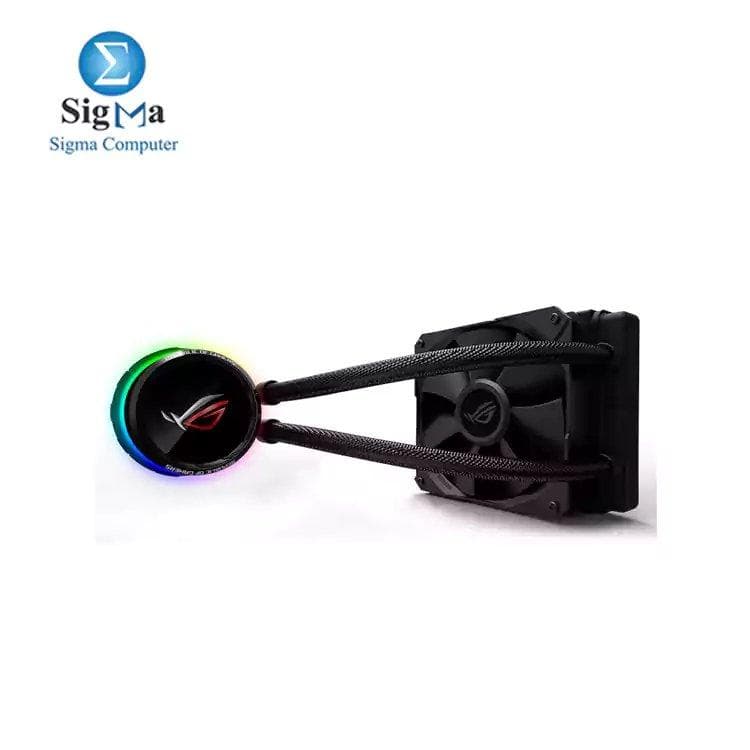 مبرد مائي شامل للمعالج اسوس ROG RYUO 120 مع شاشة OLED ملونة، إضاءة Aura Sync RGB، ومروحة رادياتير 120mm