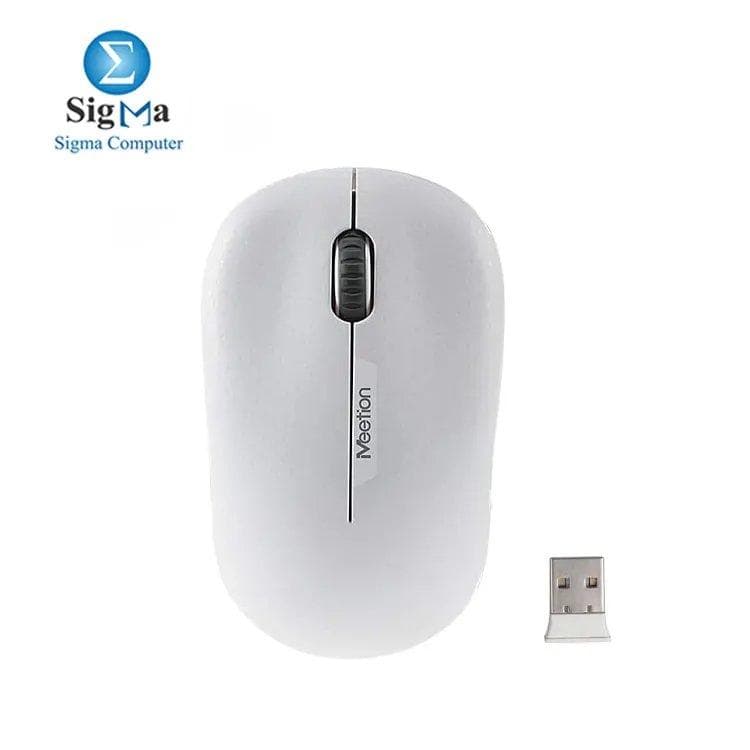 Meetion R545 Wireless Mouse With 2.4GHz USB Nano receiver, 1600 DPI - WHITE