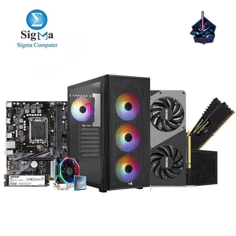 Fighter 13400F RTX 4060 8GB - 332- جيجابايت H610M-K - انتل Core i5-13400F - كورسير 2x8GB 3200Mhz - Inno3D RTX4060 8GB - Patriot P300 512GB - Aerocool Designer ARGB و LUX 550W 80+PLUS BRONZE Psu - Phantom HF-400 RGB