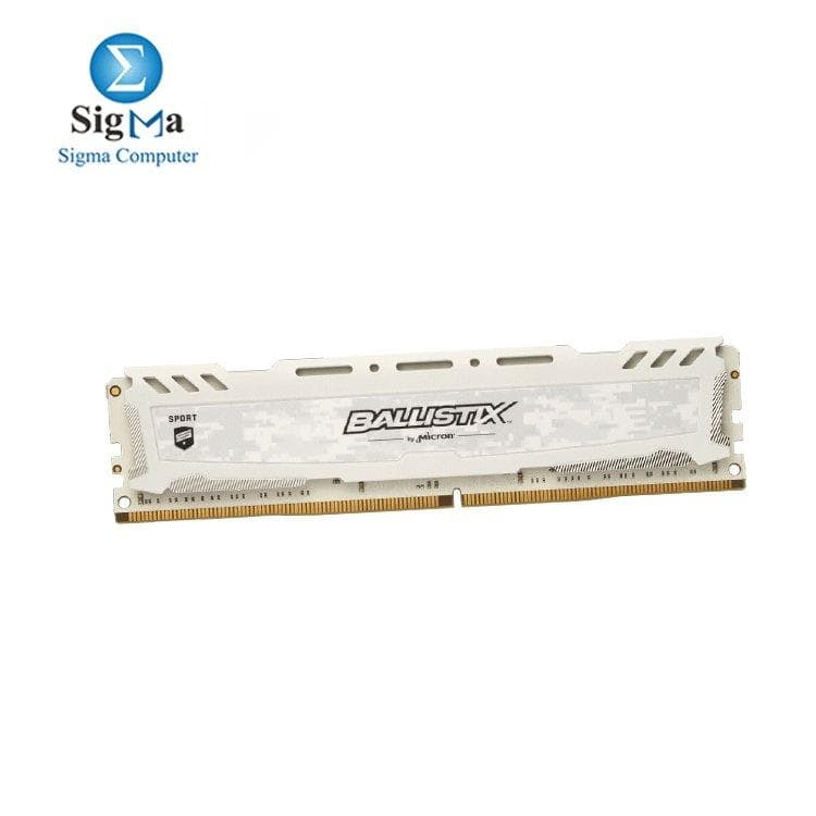 رامات Ballistix Sport LT سعة 8GB DDR4-3200 UDIMM - أبيض