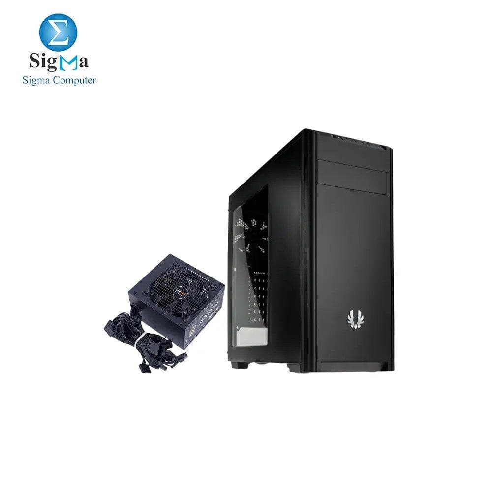 كيسة Bitfenix Nova Midi Tower لون أسود بنافذة مع مروحة واحدة وباور سبلاي 650W 80plus