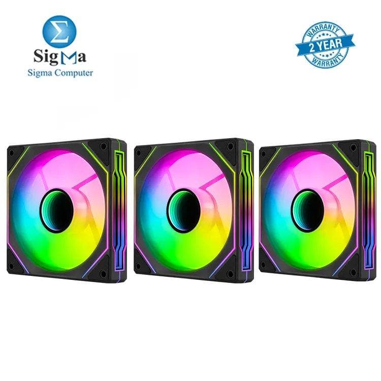 مروحة Aerocool Phantom M-3 Reverse ARGB عدد 3 مراوح 120mm PWM