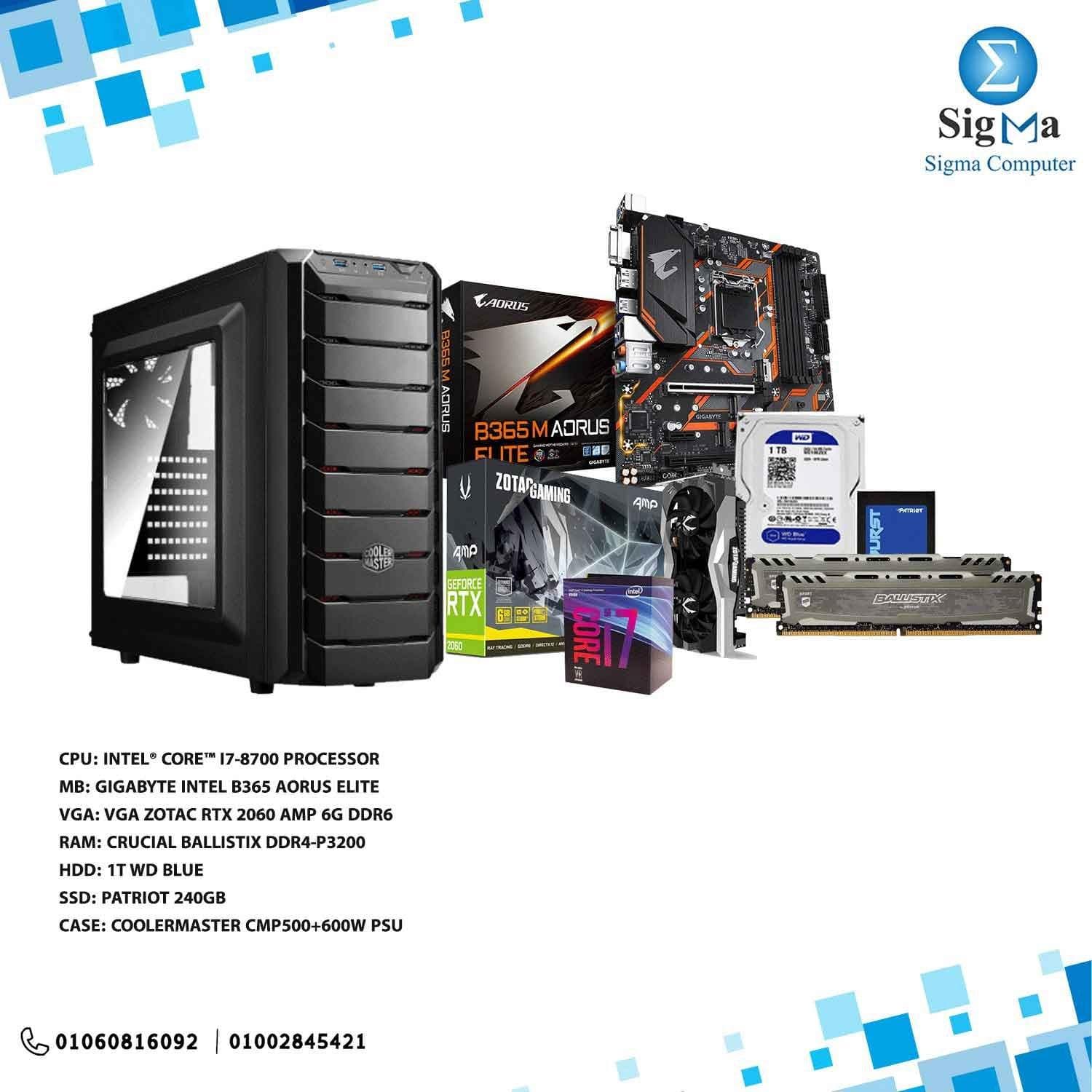 باندل لوحة أم B365 aorus elite مع معالج i7 8700 = 18600