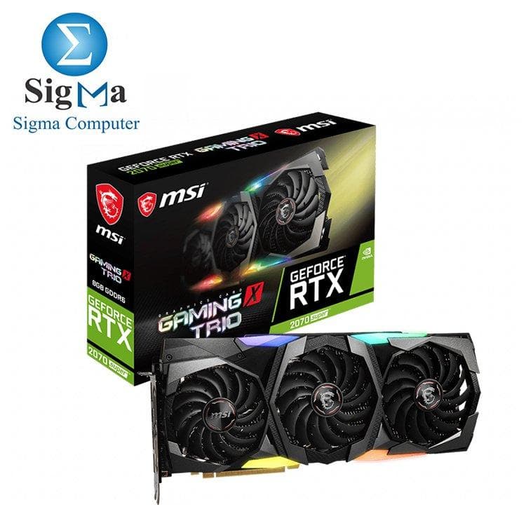 كرت شاشة ام اس اي انفيديا GeForce RTX 2070 SUPER GAMING X TRIO 8GB 256-Bit GDDR6 يدعم SLI