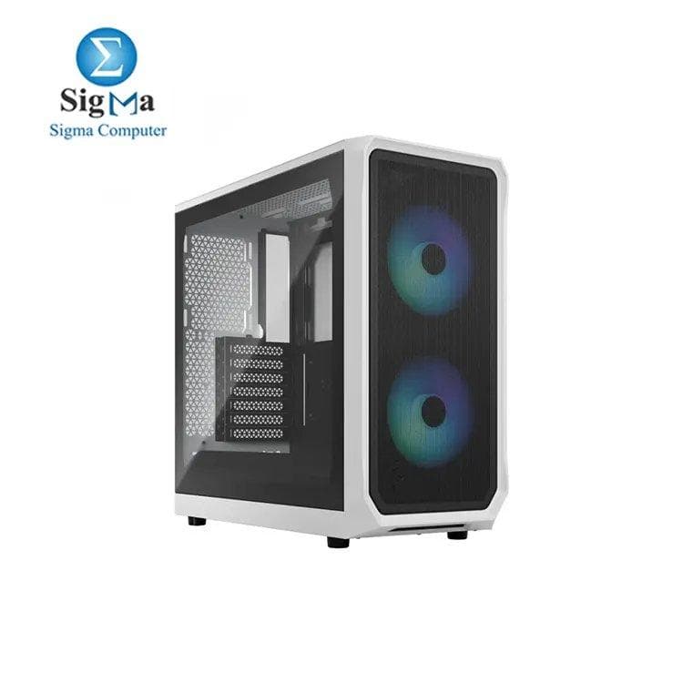 كيسة Fractal Design Focus 2 RGB زجاج مقسى شفاف لون أبيض