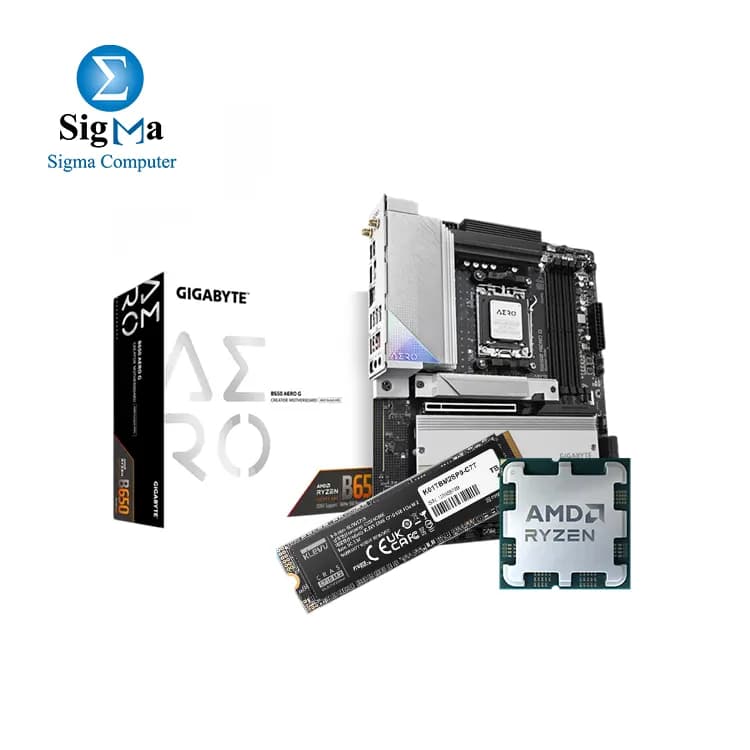 Bundle GIGABYTE B650 AERO G + CPU-AMD-RYZEN 5-7500F TRAY + KLEVV CRAS C715 1TB M.2
