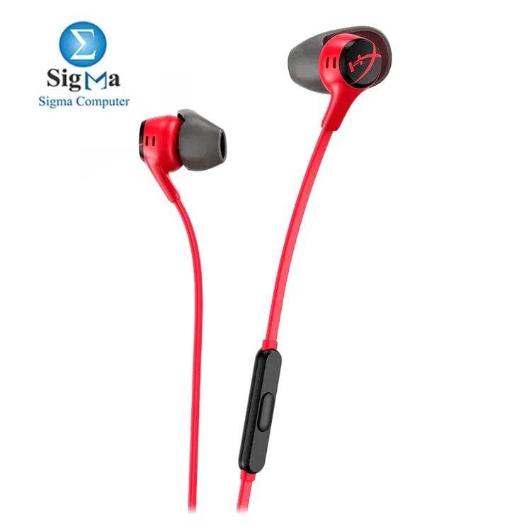 HyperX Cloud Earbuds II: Wired, 20Hz-20kHz frequency, 105dBSPL, omni-directional mic, compatible with PC, mobile, Nintendo Switch, includes hard case and 1.31yd cable - 705L8AA