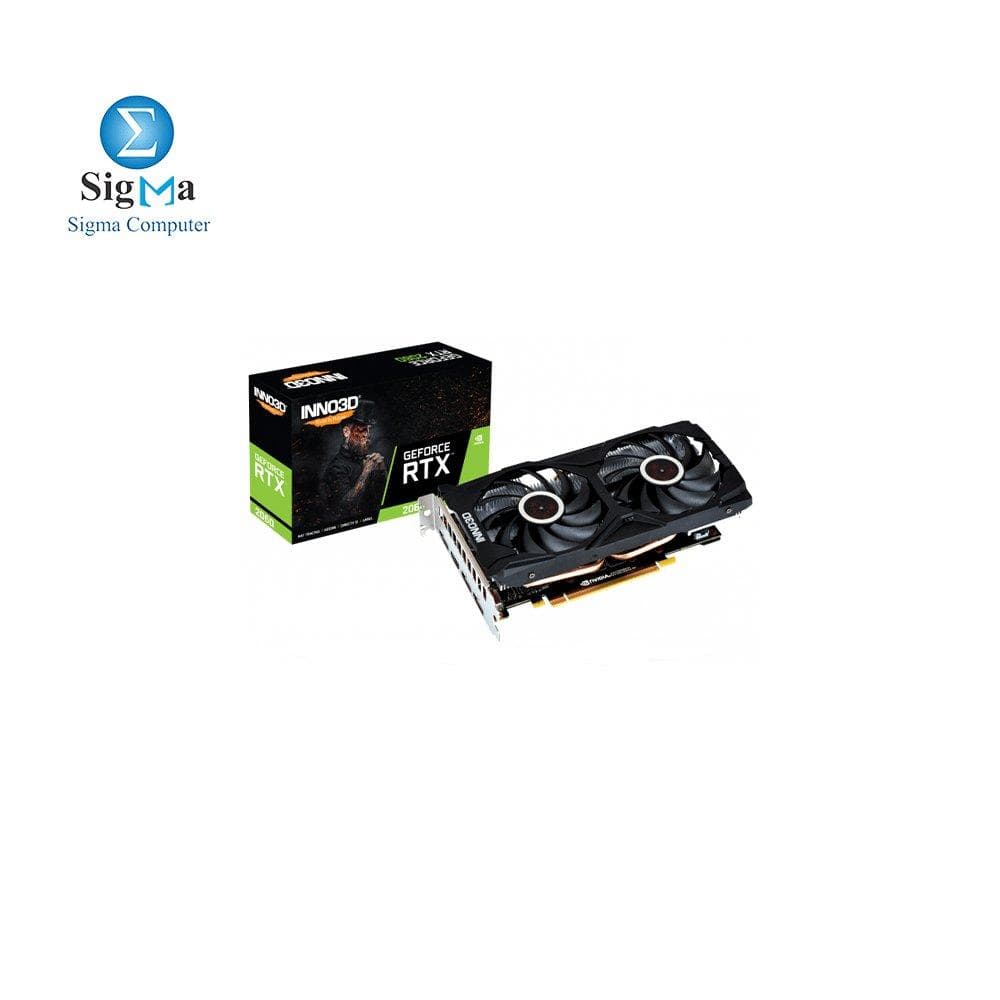 كرت شاشة INNO3D RTX 2060 TWIN X2 (1680Mhz /14.0Gbps) 6GB GDDR6 /192-bit/DPx3+HDMI/VA15L