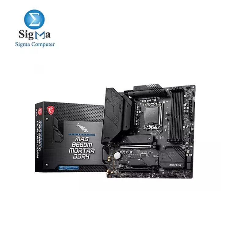 لوحة أم جيمنج ام اس اي MAG B660M Mortar DDR4 (mATX, انتل الجيل 12, سوكيت LGA 1700, DDR4, PCIe 4, 2.5G LAN, M.2)