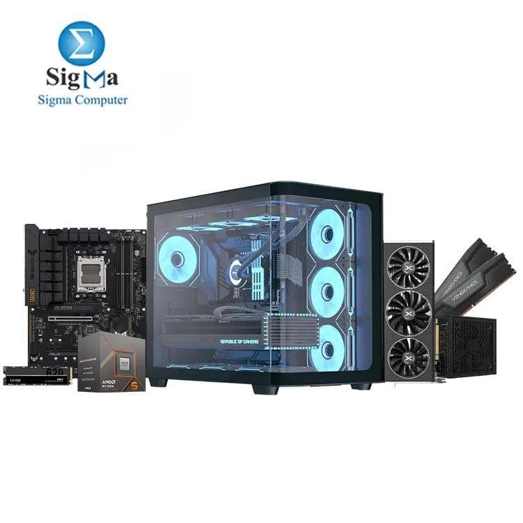 تجميعة R5 8400F RX6750XT - لوحة أم اسوس TUF Gaming B650-E WIFI - معالج اي ام دي Ryzen 5 8400F - رامات كورسير 2x8GB 5200MHz - كرت شاشة XFX RX 6750 XT 12GB - هارد Lexar NM620 256GB - كيسة AEROCOOL P500C أسود - باور Aerocool LUX 750W 80+Bronze