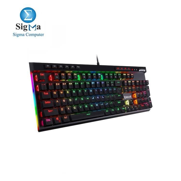 كيبورد جيمنج ميكانيكال Redragon K580 VATA بإضاءة RGB مع تحكم مخصص للوسائط (سويتش أزرق)