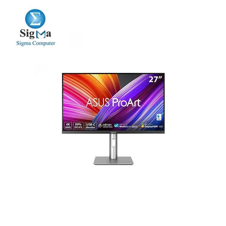 ASUS ProArt Display PA279CRV Professional Monitor – 27-inch, IPS, 4K UHD (3840 x 2160), 99% DCI-P3, 99% Adobe RGB, Color Accuracy ΔE < 2, Calman Verified, USB-C PD 96W, VESA DisplayHDR 400, VESA MediaSync, Ergonomic Stand, Green Sustainabil