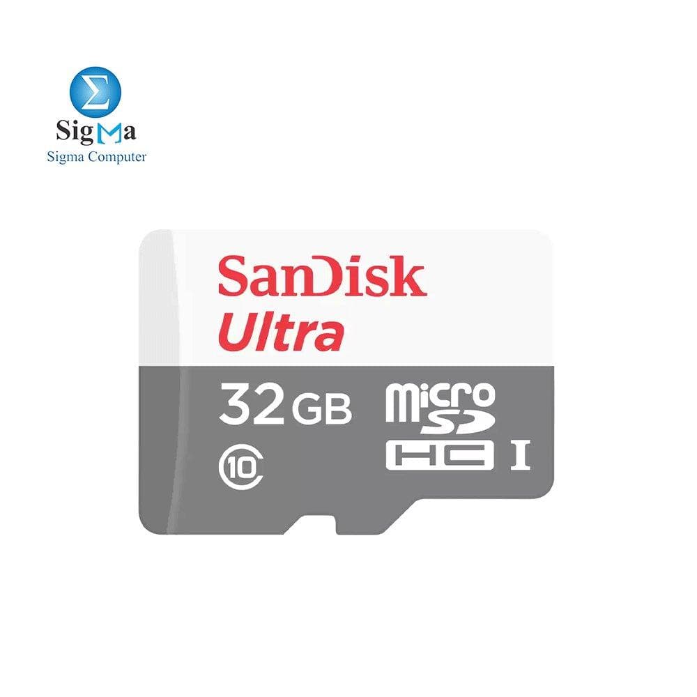 كارت ذاكرة سانديسك 32G-MICRO SDHC-32G-C10-UHS-SDSQUNR-GN3MN سرعة تصل إلى 100MB/s