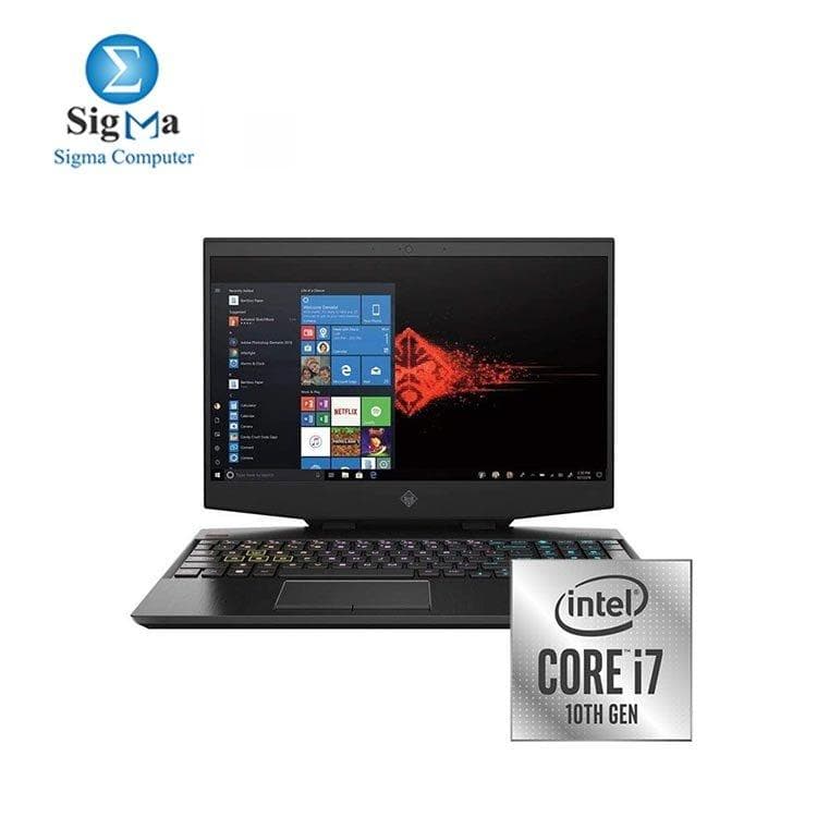لابتوب اتش بي OMEN، شاشة 15.6 بوصة IPS 144Hz FHD، انتل كور i7-10750H، 16 جيجابايت رام، 1 تيرابايت SSD، كرت شاشة انفيديا GeForce RTX 2060 6 جيجابايت، ويندوز 10 - أسود