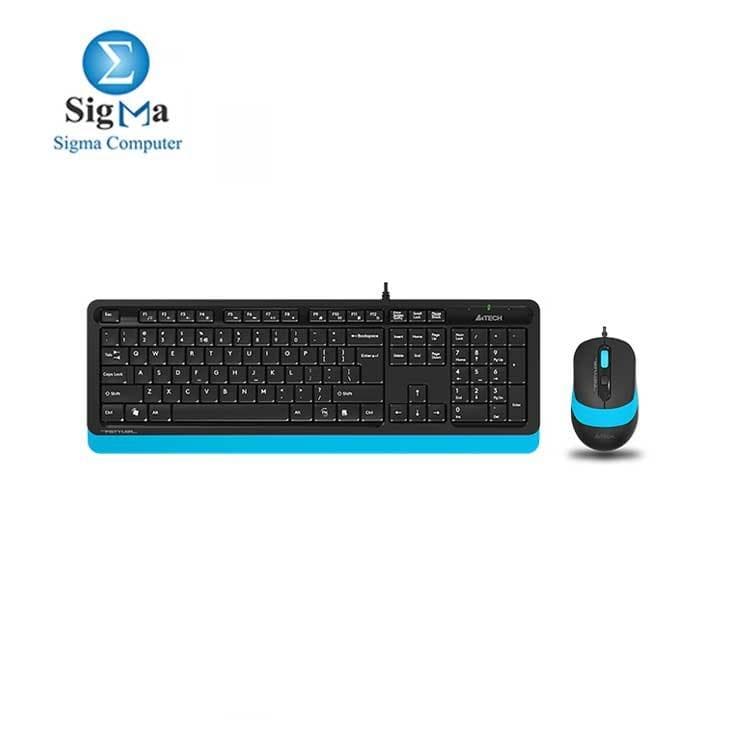 A4TECH  Wired Mouse and Keyboard  F1010-BLUE