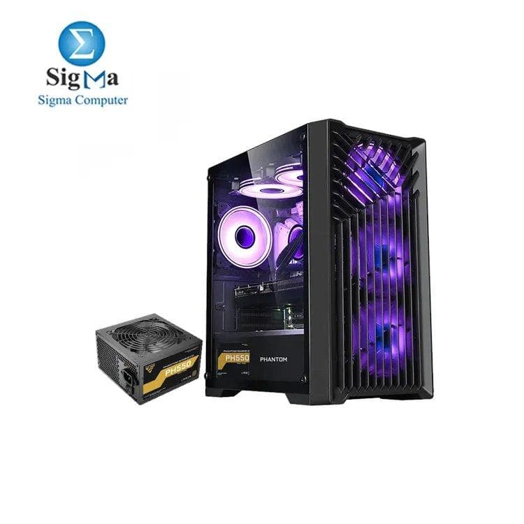كيسة PHANTOM STORM X مقاس micro atx بـ 4 مراوح مع مزود طاقة PH550 550W غير معتمد