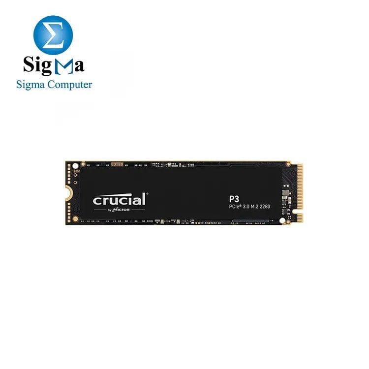 هارد Crucial P3 500GB NVMe PCIe Gen 3 x4 M.2 SSD، سرعة قراءة 3500MB/s، سرعة كتابة 1900MB/s، 3D NAND