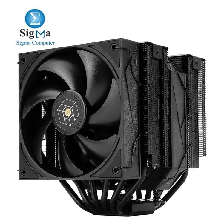 مبرد هوائي Thermalright Royal Pretor 130 BLACK – مبرد بمروحتين مع 6 أنابيب حرارية 6mm، ارتفاع 130mm، قاعدة نحاسية، مراوح TL-H12-X28 (2150 RPM, 80.45 CFM) + TL-HD13-X28 (1750 RPM, 81.88 CFM)، رمان بلي S-FDB V2.