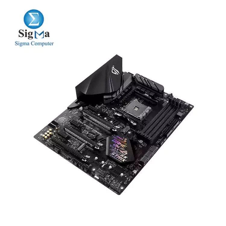 لوحة أم اسوس AMD AM4 B450 ATX جيمنج مع دعم DDR4 3200MHz، SATA 6Gbps، HDMI 2.0، منفذين NVMe M.2، USB 3.1 Gen 2، وإضاءة Aura Sync RGB LED