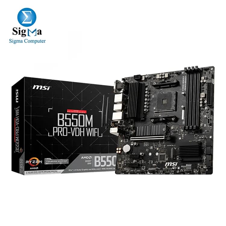 MSI B550M PRO-VDH WiFi ProSeries Motherboard (AMD AM4, DDR4, PCIe 4.0, SATA 6Gb/s, M.2)