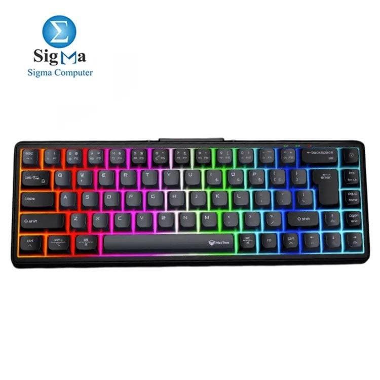 كيبورد ميكانيكي Meetion MK12، إضاءة RGB، حجم 65%، 3 أوضاع اتصال لاسلكي وبلوتوث، يدعم العربية