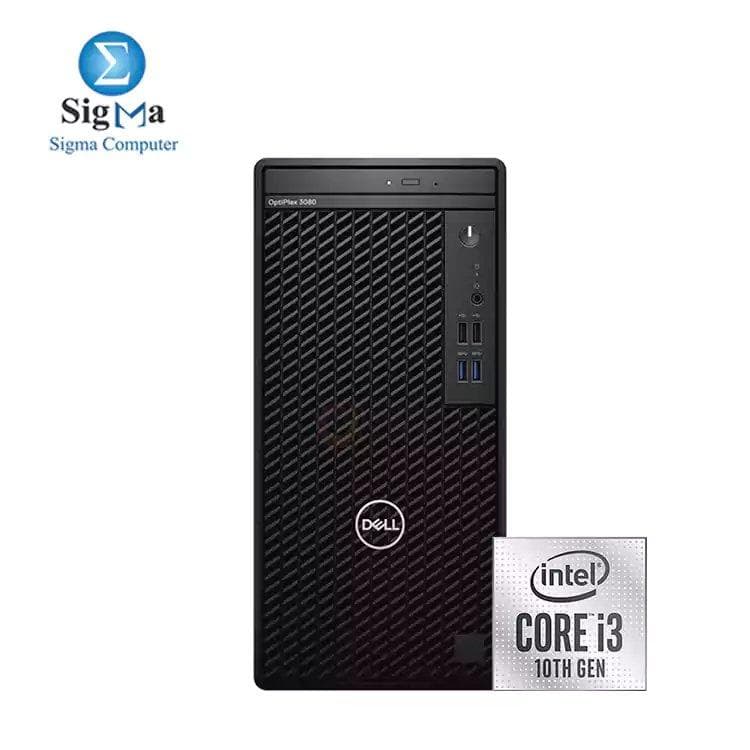 كمبيوتر مكتبي ديل OPTIPLEX 3080 T بمعالج INTEL CORE I3-10100، رام 4GB DDR4، هارد 1TB HDD، كرت شاشة INTEL UHD 630