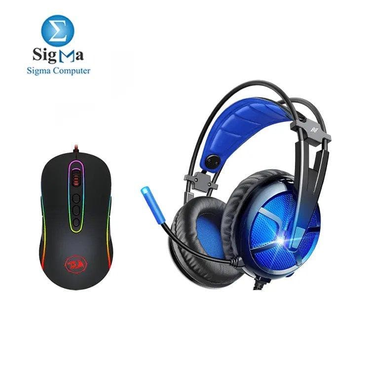 ماوس جيمنج ريدراجون M702-2 RGB وسماعة ABKONCORE B581 بصوت محيطي 7.1