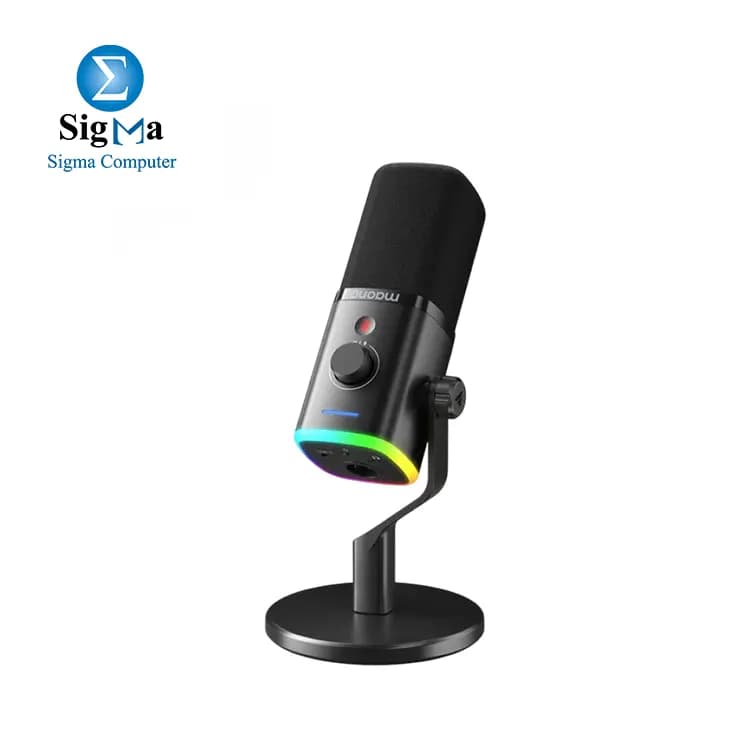 Maono PD100X-RGB USB/XLR Dynamic Microphone Gaming Desktop Stand | Black