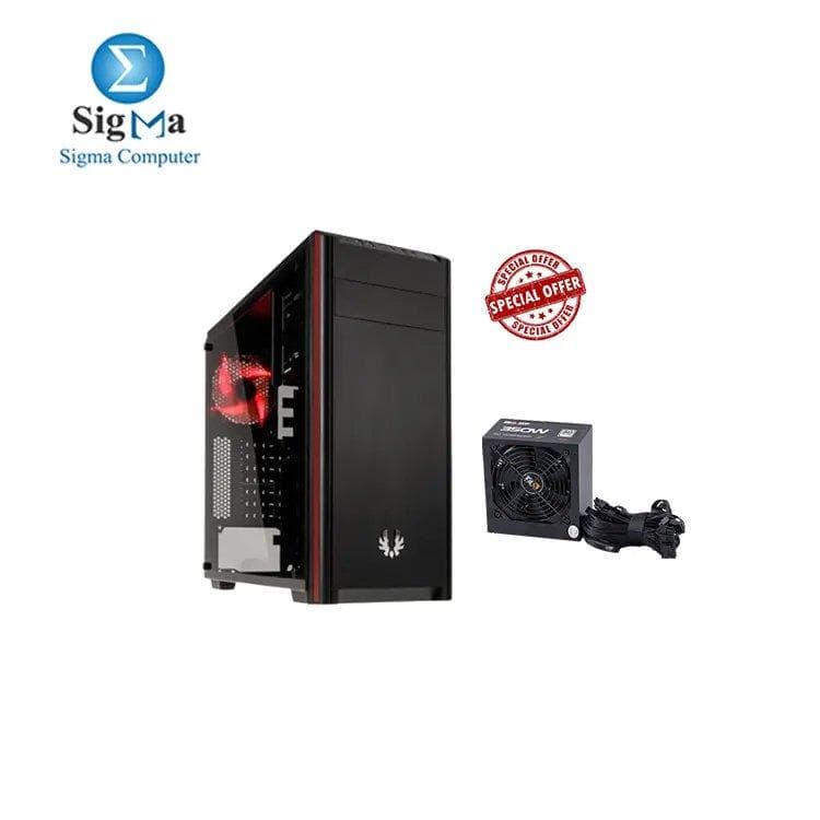 باندل كيسة BitFenix Nova TG بمروحتين مع باور 2B PW236 ATX 350W