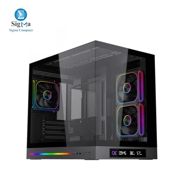 كيسة كمبيوتر XIGMATEK Cloud M DGT 3AF رقمية LCD بـ 3 مراوح Argb PWM Micro Tower - EN49637