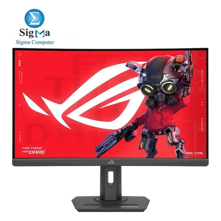 شاشة جيمنج منحنية اسوس ROG Strix XG27WCS مقاس 27 بوصة WQHD بتردد 180Hz مع استجابة 1ms، تقنية ELMB Sync، FreeSync، USB-C، HDR10