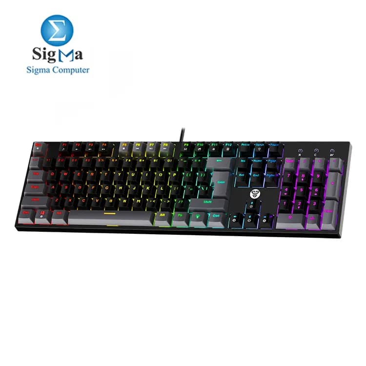 Fantech ATOM MK886v2 Black Full Size 104 Keys Red Switches Double Injection Keycaps 13 RGB Modes 25-Key Anti-Ghosting Hot-Swappable Wired