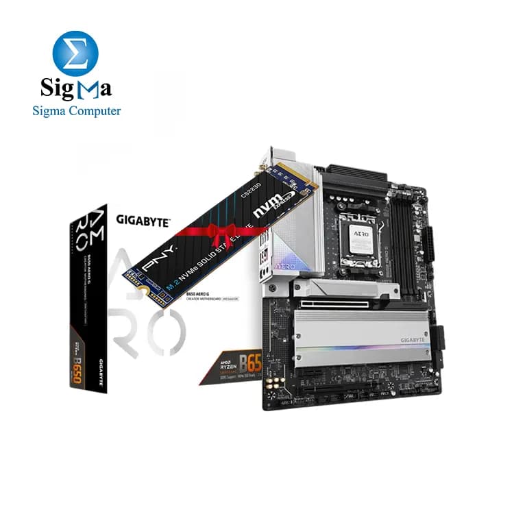 Bundle GIGABYTE B650 AERO G Socket AM5 Motherboard With PNY CS2230 500GB SSD M.2 Gen 3 NVMe FREE