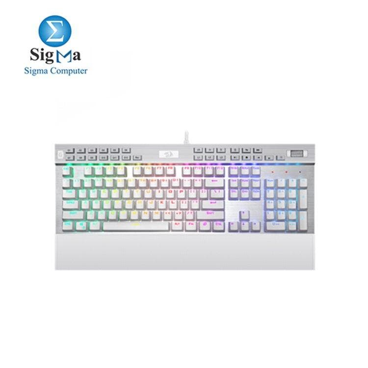 كيبورد ميكانيكال ريدراجون K550W Yama بإضاءة RGB 131 مفتاح - أبيض