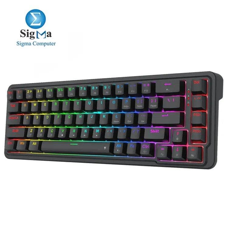 Redragon K709 65% Wired Gasket RGB Gaming Keyboard, 68 Keys Hot-Swap Compact Mechanical Keyboard w/Free-Mod Socket, 3-Layer Noise Dampening & Dedicated Arrow Keys, Quiet Custom Linear Switch