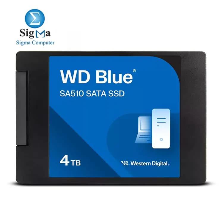 هارد ويسترن ديجيتال WD Blue SA510 WDS400T3B0A – 4TB SATA SSD، مقاس 2.5 بوصة/7 مم، سرعة قراءة تصل إلى 560 ميجابايت/ثانية، كتابة 520 ميجابايت/ثانية، ضمان 3 سنوات