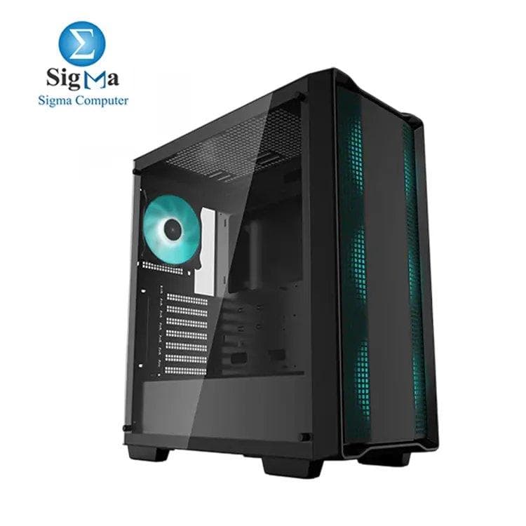 كيسة كمبيوتر ديب كول CC560 Mid-Tower ATX، مزودة بـ 4 مراوح LED مقاس 120mm (أسود)