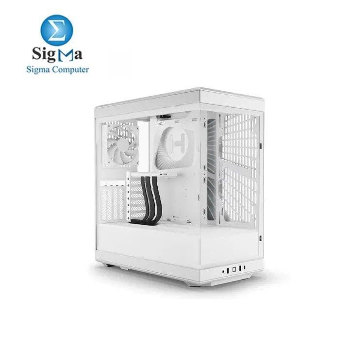 HYTE Y40 Modern Aesthetic Panoramic Tempered Glass Mid-Tower ATX Computer Gaming Case with PCIE 4.0 Riser Cable Included, Snow White (CS-HYTE-Y40-WW)
