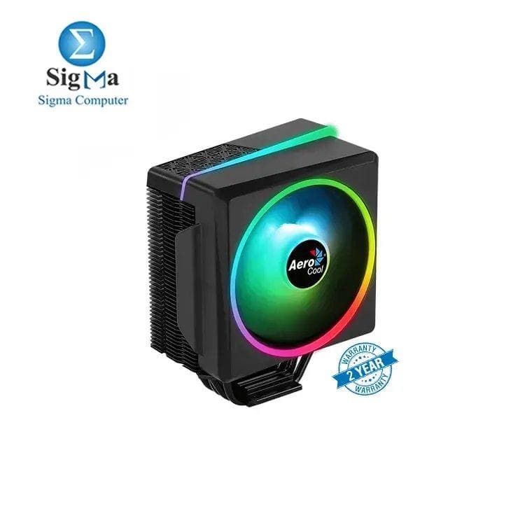 مبرد معالج هوائي ايروكول Cylon 4F ARGB بـ 4 أنابيب حرارية، مروحة 120mm ARGB (800–1800 RPM)، يدعم حتى 145W TDP، متوافق مع سوكيت Intel LGA 1700 و AMD AM5