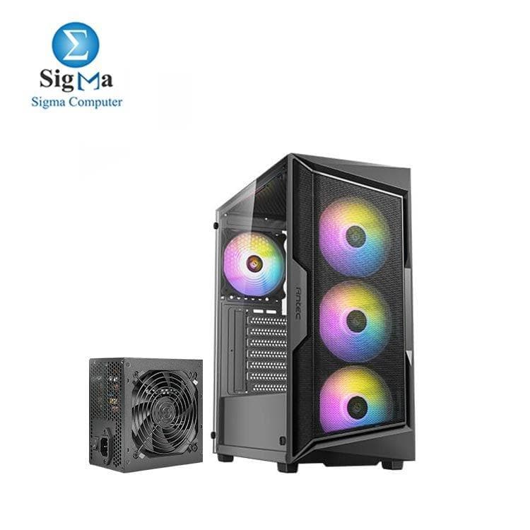 كيسة Antec AX61 Elite ميد تاور 4 مراوح 120mm ARGB + باور سبلاي Antec Atom V650