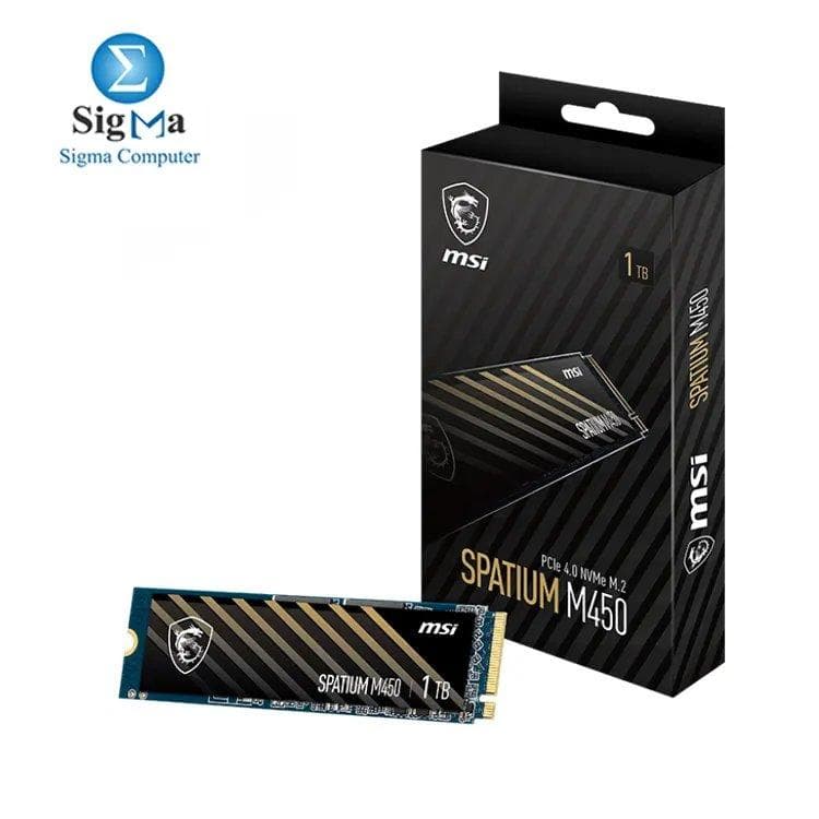 MSI SPATIUM M450 1TB PCIe 4.0 NVMe M.2 V1 – Up to 3400MB/s read, 2400MB/s write, 3D NAND, 350TBW