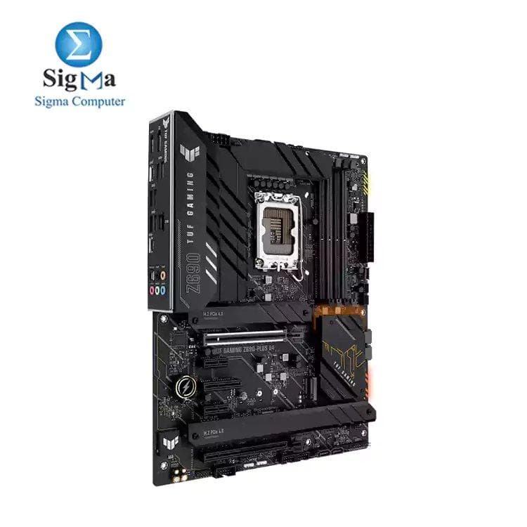 لوحة أم اسوس TUF Gaming Z690-PLUS WiFi D4 LGA 1700 ATX، 15 DrMOS، PCIe 5.0، رام DDR4، أربع فتحات M.2، انتل WiFi 6، USB 3.2 Gen 2 أمامي Type-C