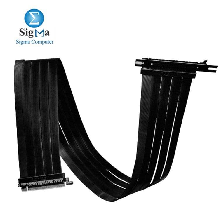 LIAN LI PW-PCIV-4-90 – 900mm PCIe 4.0 x16 Riser Cable with 16GT/s Transfer Rate and EMI Shield (Black)