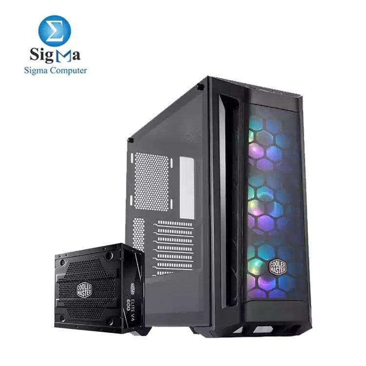 كولر ماستر MASTERBOX MB511 ARGB مع باور سبلاي 600W ELITE V3