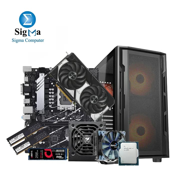 Fighter A55 - Intel Core i5-12400F Tray - Aerocool Verkho 4 Dark CPU air cooler - ASUS PRIME B760M-K D4 - ASUS Dual GeForce RTX 5060 8GB - PNY 16GB Performance DDR4 3200MHz (2X8) - Addlink S70 Lite 256Gb M2 - COUGAR UNIFACE RGB Case + STC 600W PSU (Black)