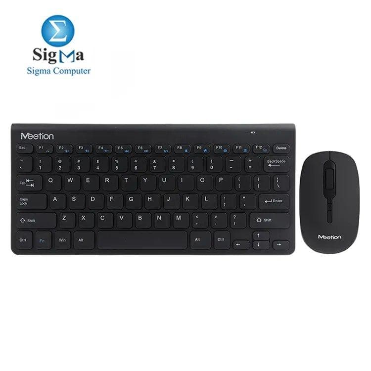 كومبو كيبورد وماوس لاسلكي MEETION Mini 4000، حروف عربية، لون أسود
