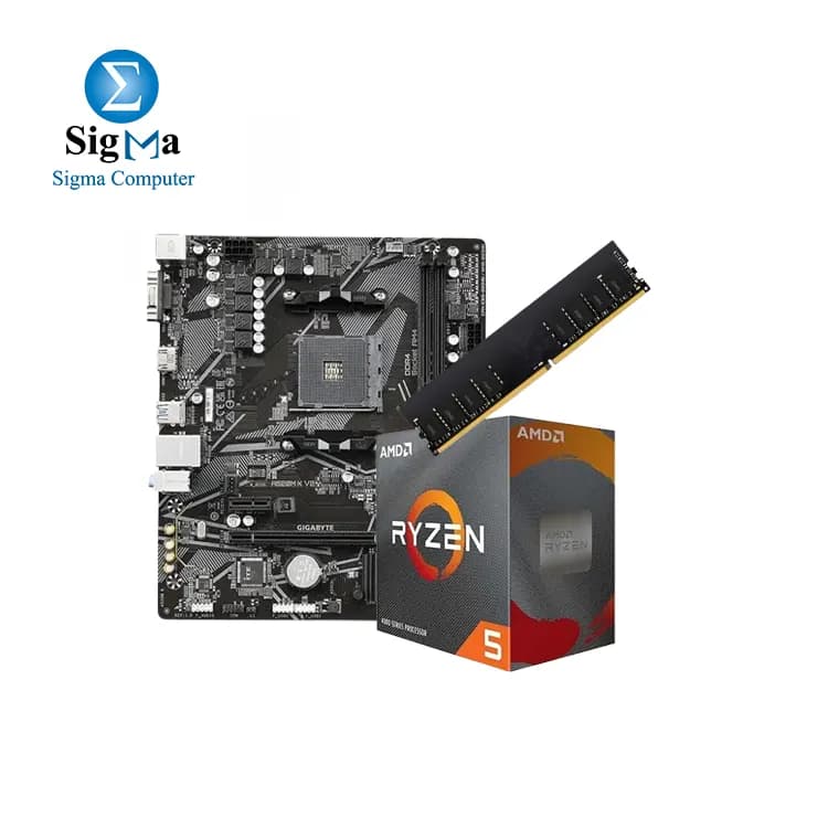 Bundle Gigabyte-AMD-A520M K V2 and AMD Ryzen 5 4500 Box with Lexar DDR4-3200Hz 8GB UDIMM Desktop Memory