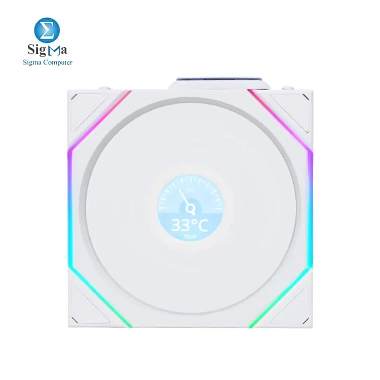 مروحة ليان لي UNI Fan TL لاسلكية LCD 120MM أبيض -12TLLCD1W1W أبيض