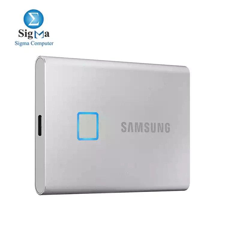 SAMSUNG Portable SSD T7 TOUCH USB 3.2 500GB EXTERNAL SIOLD STATE DRIVE (Silver)
