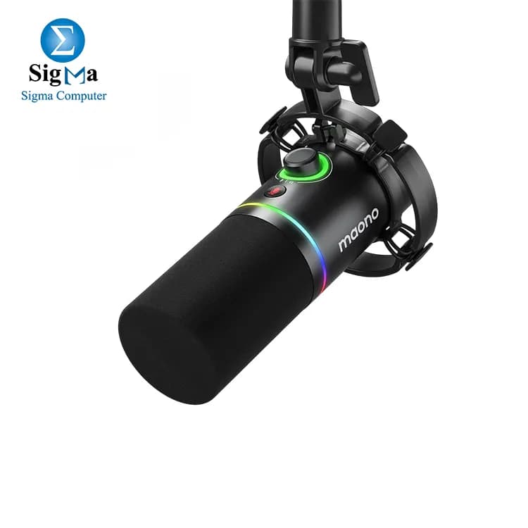 MAONO PD200X USB/XLR Dynamic Microphone: Dynamic cardioid mic with 40Hz-16KHz response, RGB lighting